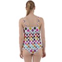 Dotted Pattern Background Twist Front Tankini Set View2