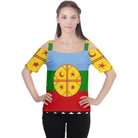 Flag Of The Mapuche People Cutout Shoulder Tee by abbeyz71