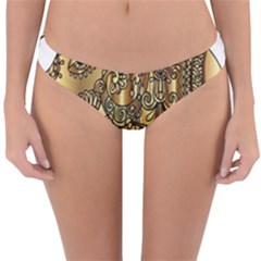 Gold Elephant Pachyderm Reversible Hipster Bikini Bottoms by Simbadda