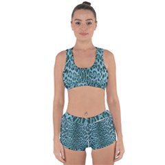 Turquoise Leopard Print Racerback Boyleg Bikini Set by CasaDiModa