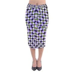 Hypnotic Geometric Pattern Velvet Midi Pencil Skirt by dflcprints