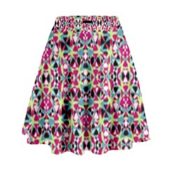 Multicolored Abstract Geometric Pattern High Waist Skirt by dflcprints