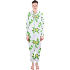 Airy Floral Pattern Hooded Jumpsuit (ladies)  by dflcprints