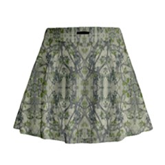 Modern Noveau Floral Collage Pattern Mini Flare Skirt by dflcprints
