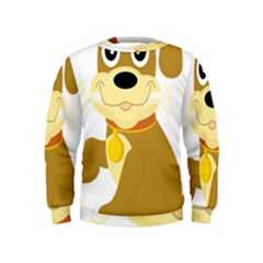 Dog Doggie Bone Dog Collar Cub Kids  Sweatshirt by Nexatart
