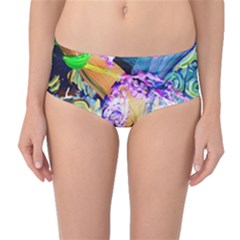 Blue Lilac On A Countertop 3 Mid-waist Bikini Bottoms by bestdesignintheworld
