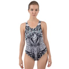 Ornate Hindu Elephant  Cut-out Back One Piece Swimsuit by Valentinaart