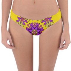 Fantasy Flower Wreath With Jungle Florals Reversible Hipster Bikini Bottoms by pepitasart