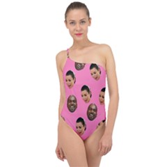 Crying Kim Kardashian Classic One Shoulder Swimsuit by Valentinaart