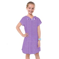 Mod Twist Stripes Purple And White Kids  Drop Waist Dress by BrightVibesDesign