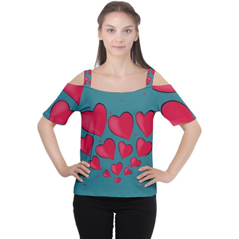 Background Desktop Hearts Heart Cutout Shoulder Tee by Sapixe