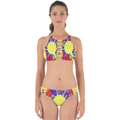 Embroidery Dab Color Spray Perfectly Cut Out Bikini Set by Sapixe