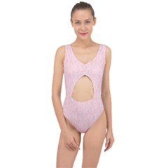 Elios Shirt Faces In White Outlines On Pale Pink Cmbyn Center Cut Out Swimsuit by PodArtist