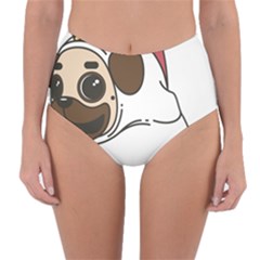Pug Unicorn Dog Animal Puppy Reversible High-waist Bikini Bottoms by Sapixe