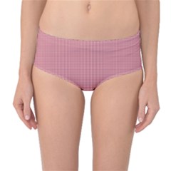 Usa Flag Red Blood Mini Gingham Check Mid-waist Bikini Bottoms by PodArtist