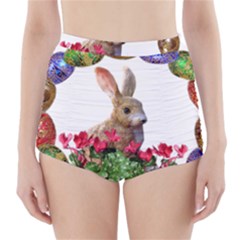 Easter Eggs Rabbit Celebration High-waisted Bikini Bottoms by Sapixe