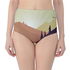Sky Art Silhouette Panoramic Classic High-waist Bikini Bottoms by Sapixe