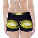 Fractal Swirl Yellow Black Whirl Boyleg Bikini Wrap Bottoms View2