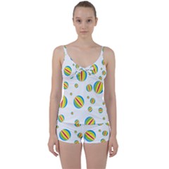 Balloon Ball District Colorful Tie Front Two Piece Tankini by Sapixe