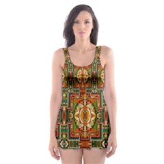 Artwork By Patrick-colorful-2-2 Skater Dress Swimsuit