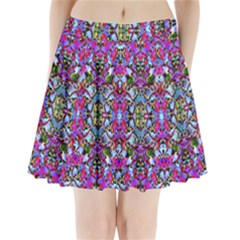 Multicolored Floral Collage Pattern 7200 Pleated Mini Skirt by dflcprints