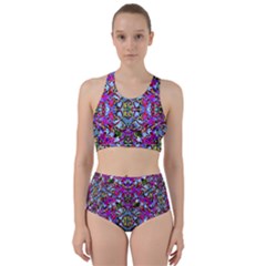 Multicolored Floral Collage Pattern 7200 Racer Back Bikini Set by dflcprints