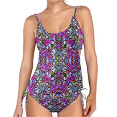 Multicolored Floral Collage Pattern 7200 Tankini Set by dflcprints