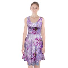 Pink Lilac Flowers Racerback Midi Dress by FunnyCow