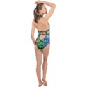 Abstract Of Colorful Water Halter Front Plunge Swimsuit View2