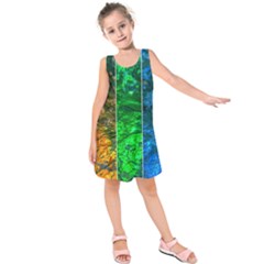 Rainbow Of Water Kids  Sleeveless Dress by FunnyCow