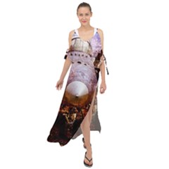 The Art Of Military Aircraft Maxi Chiffon Cover Up Dress by FunnyCow