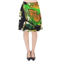 Lillies In The Terracota Vase 5 Velvet High Waist Skirt by bestdesignintheworld