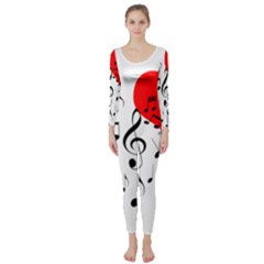 Singing Heart Long Sleeve Catsuit by FunnyCow