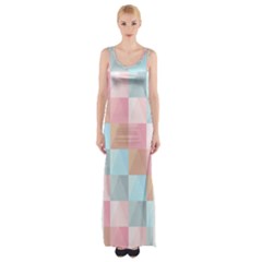 Abstract Pattern Background Pastel Maxi Thigh Split Dress by Nexatart
