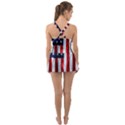 American Usa Flag Vertical Ruffle Top Dress Swimsuit View2