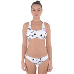 Kitty Cuddling Cat Kitten Feline Cross Back Hipster Bikini Set by Sapixe
