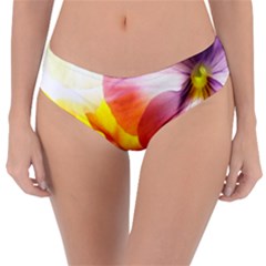 Big Colorful Tropical Yellow And Purple  Reversible Classic Bikini Bottoms