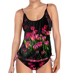Pink Tulips Dark Background Tankini Set by FunnyCow