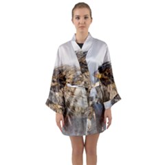 Funny Wet Sparrow Bird Long Sleeve Kimono Robe by FunnyCow