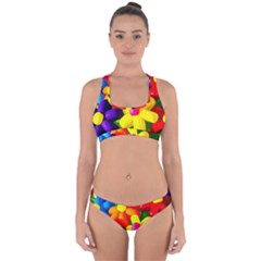 Toy Balloon Flowers Cross Back Hipster Bikini Set by FunnyCow