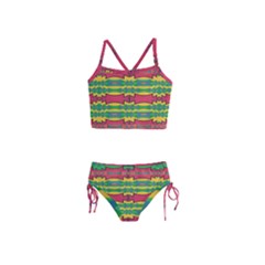 Shapes Rows Pattern                                       Girls  Tankini Swimsuit by LalyLauraFLM