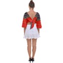 Creative red and black geometric design  Tie Back Butterfly Sleeve Chiffon Top View2