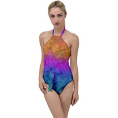 Fractal Batik Art Hippie Rainboe Colors 1 Go With The Flow One Piece Swimsuit by EDDArt