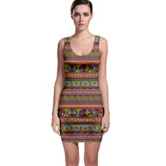 Traditional Africa Border Wallpaper Pattern Colored 2 Bodycon Dress by EDDArt