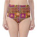Traditional Africa Border Wallpaper Pattern Colored 3 Classic High-Waist Bikini Bottoms View1