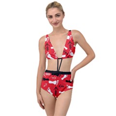 Red Swatch#2 Tied Up Two Piece Swimsuit by HASHDRESS