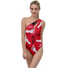 Red Swatch#2 To One Side Swimsuit by HASHDRESS