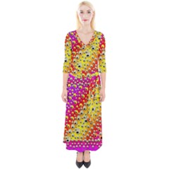 Festive Music Tribute In Rainbows Quarter Sleeve Wrap Maxi Dress by pepitasart