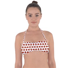 Red Peppers Pattern Halter Bandeau Bikini Top by SuperPatterns