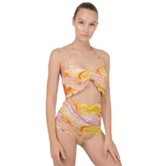 Sun Storm Scallop Top Cut Out Swimsuit by lwdstudio